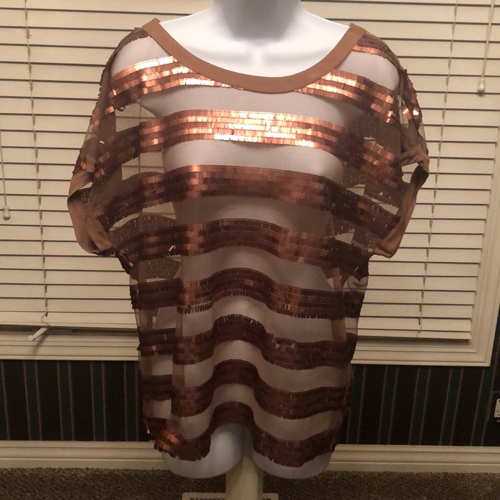 Sequence sheer top in rust